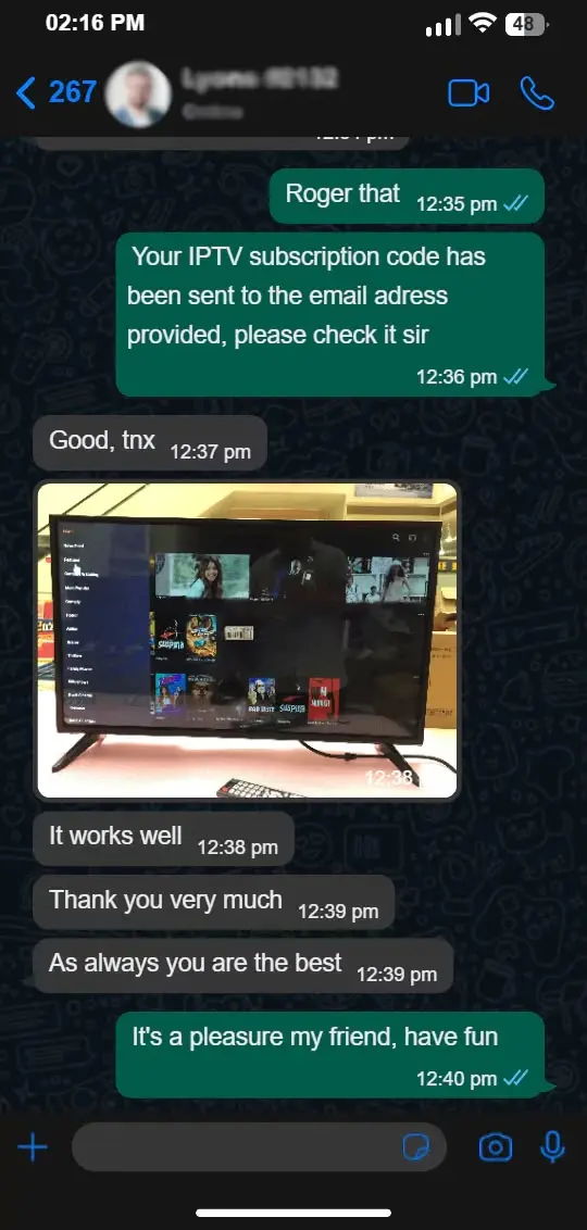 TREX IPTV Canada customer activation proof 6